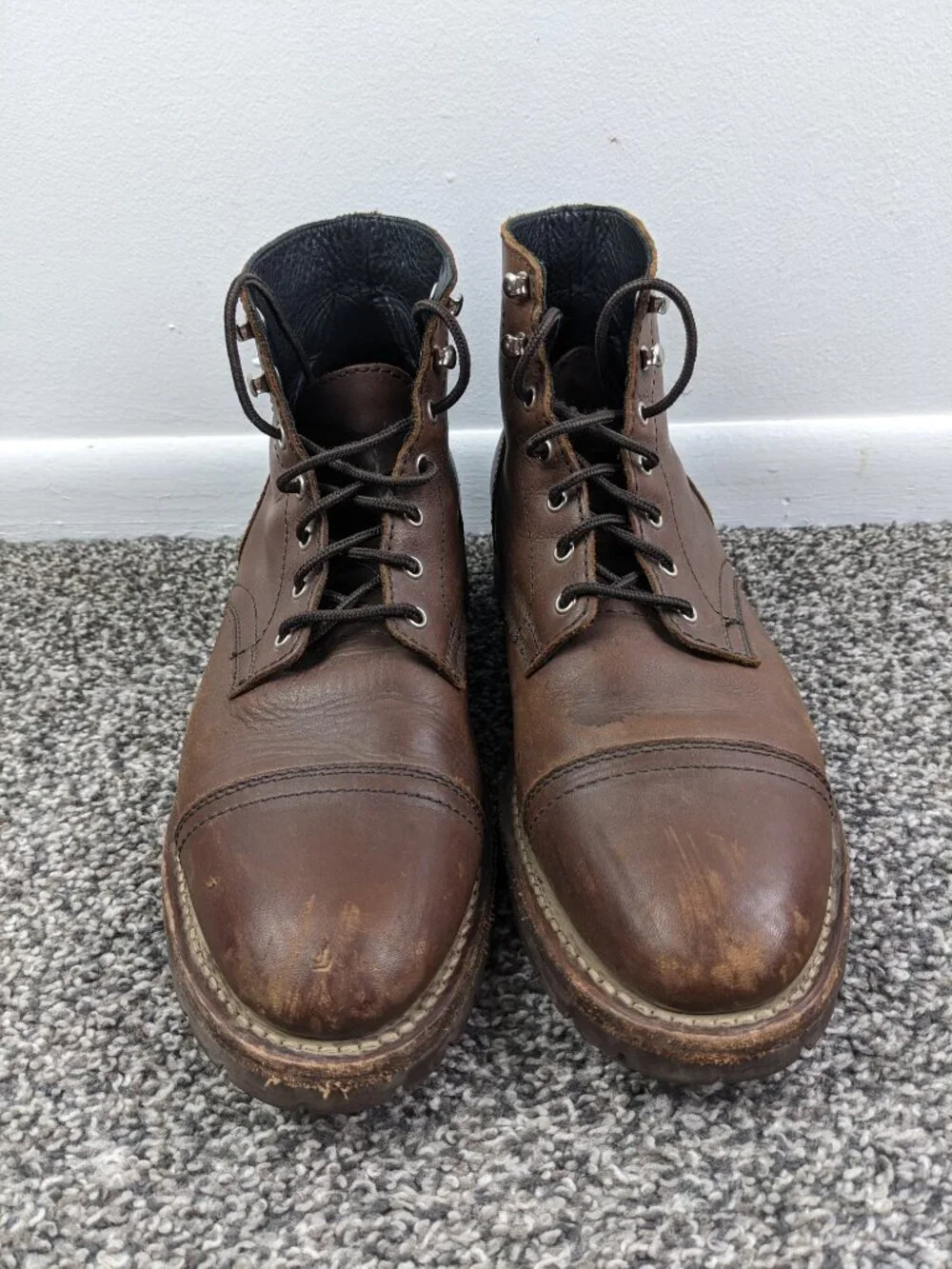 Thursday Boot Co. Leather Cap Toe Lace-Up Ankle Boots Brown Mens 9.5